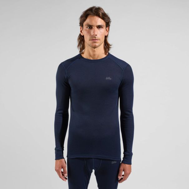Dark Sapphire The Active Warm Heritage Base Layer Top And Bottom Set Odlo Men Peaceful Base Layers