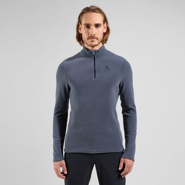 Mid Layers & Longsleeves India Ink - Folkstone Gray Exclusive Offer Odlo The Men's Roy Half-Zip Mid Layer Men
