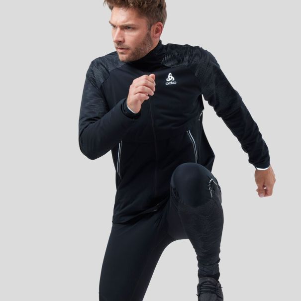 Jackets & Vests Black Odlo Practical Men The Zeroweight Pro Warm Reflective Running Jacket